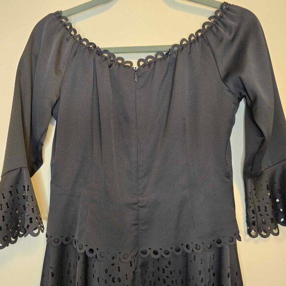 Banana Republic Limited Edition Off Shoulder Eyelet Dress Mink Grey - Picture 12 of 15